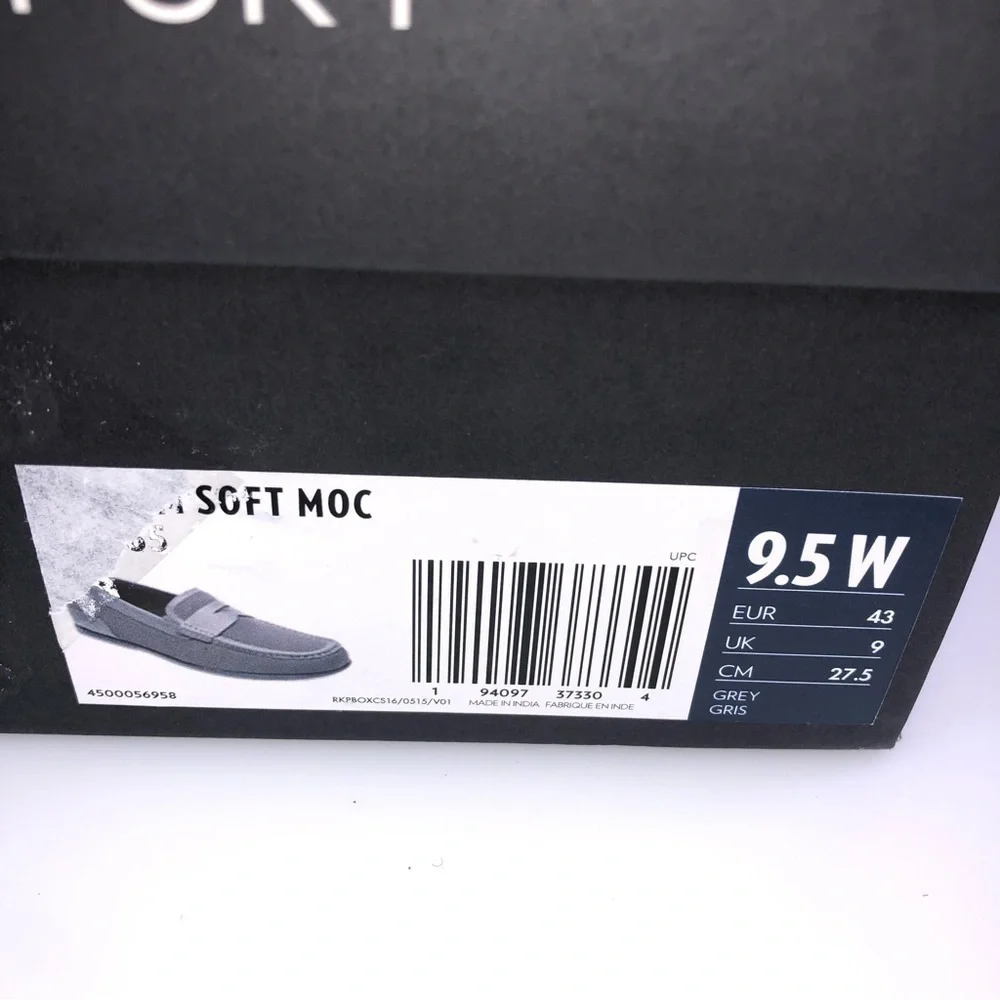Rockport Gray Penny Loafer Soft Moc Shoes Size 9.5W